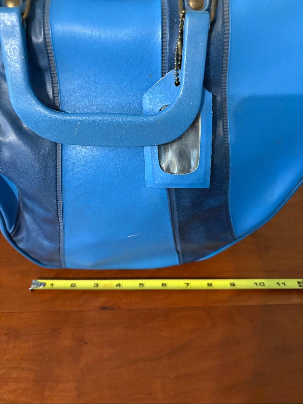 Vintage Blue Bowling Bag Retro Mod Decor Purse Display Piece - Picture 8 of 11
